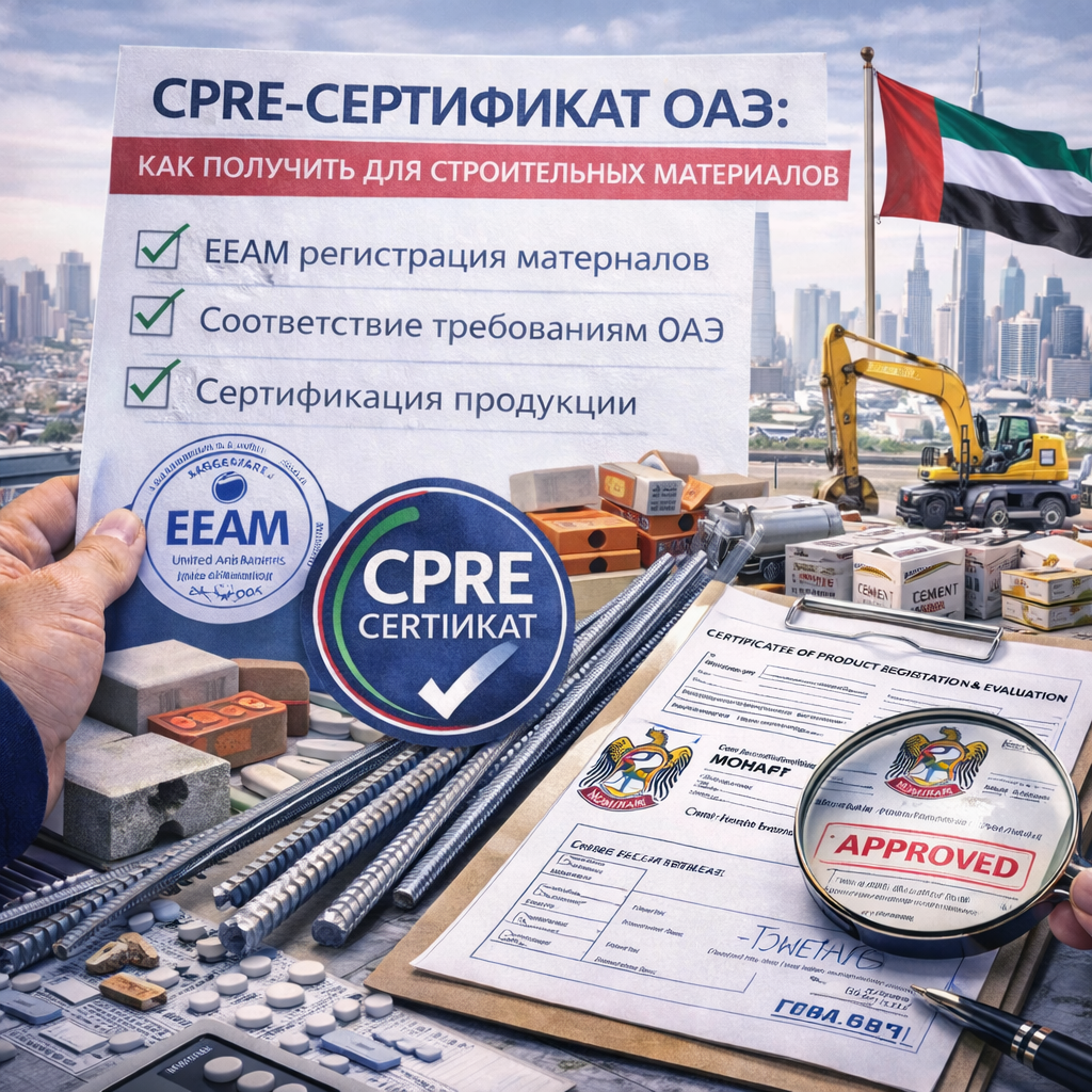 CPRE сертификат ОАЭ: как получить для строительных материалов