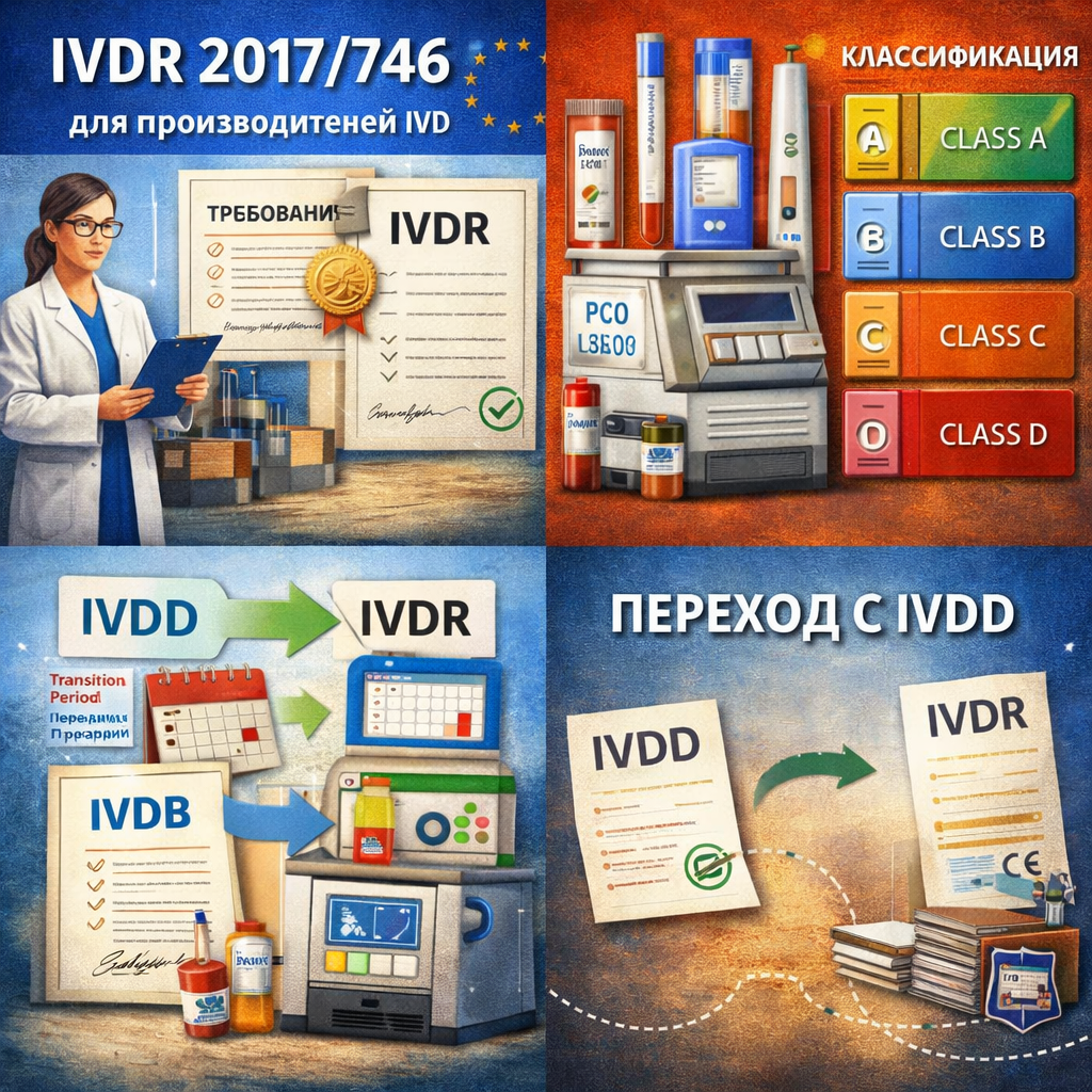 IVDR 2017/746 для производителей IVD: требования, классификация и переход с IVDD