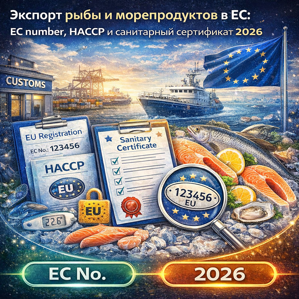 Экспорт рыбы и морепродуктов в ЕС: EC number, HACCP и санитарный сертификат 2026