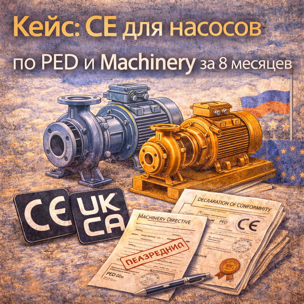 Кейс: CE для насосов по PED и Machinery за 8 месяцев