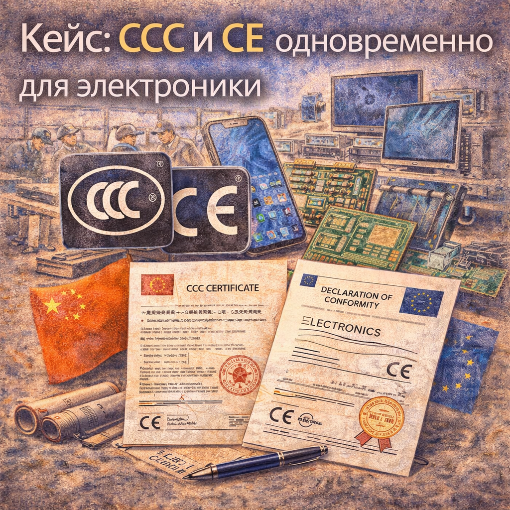 Кейс: CCC и CE одновременно для электроники