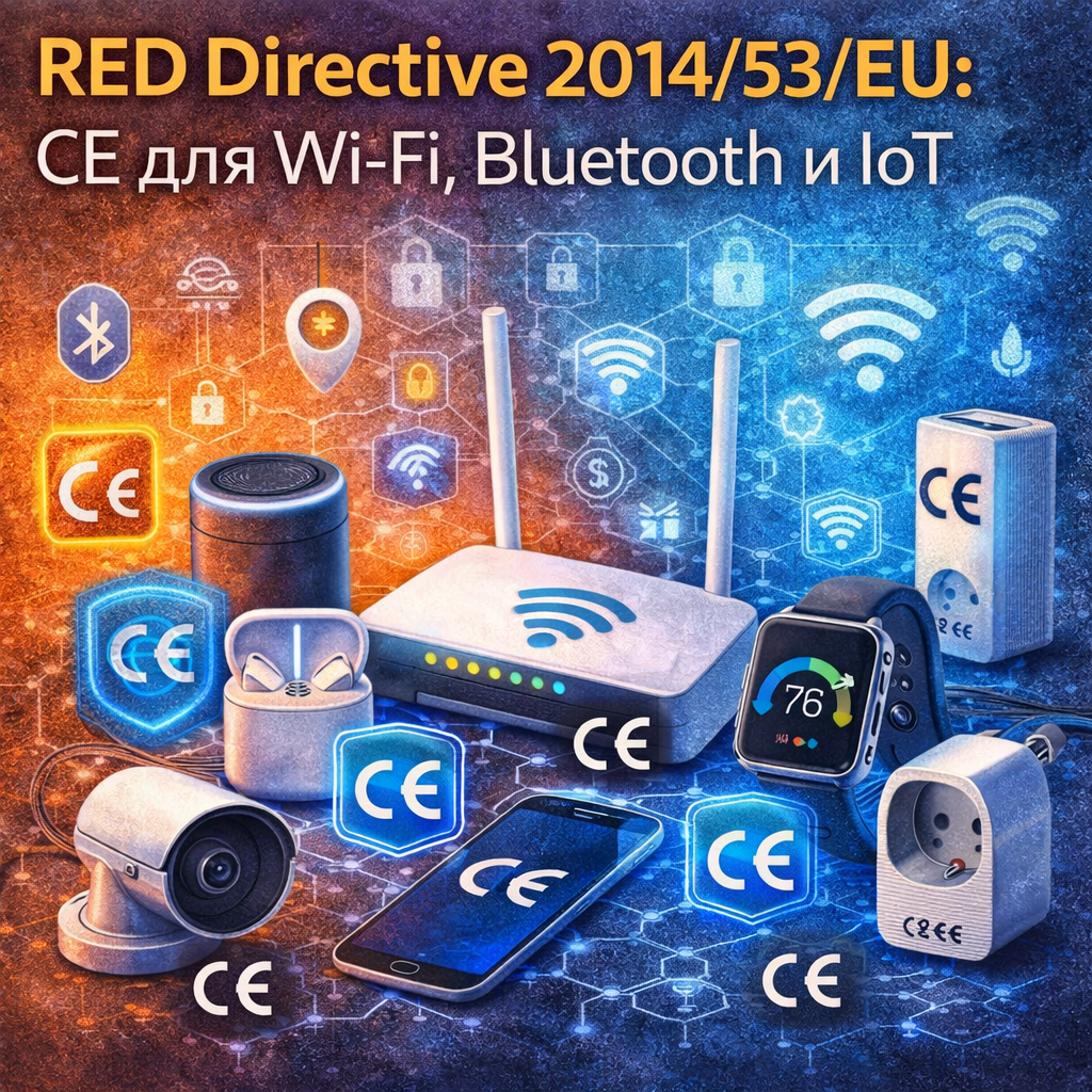 RED Directive 2014/53/EU: CE для Wi-Fi, Bluetooth и IoT