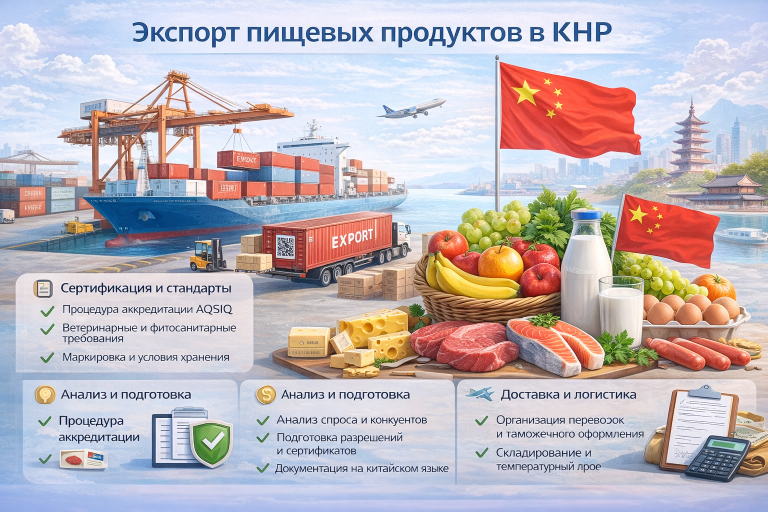 Экспорт продуктов питания в КНР: регистрация GACC, испытания, маркировка — полное руководство для российского производителя
