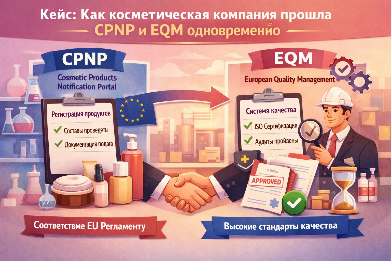 CPNP и EQM для косметики: двойная регистрация ЕС и ОАЭ