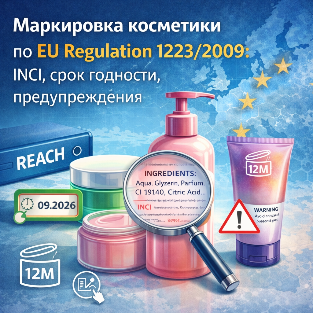 Маркировка косметики по EU Regulation 1223/2009: INCI, срок годности, предупреждения