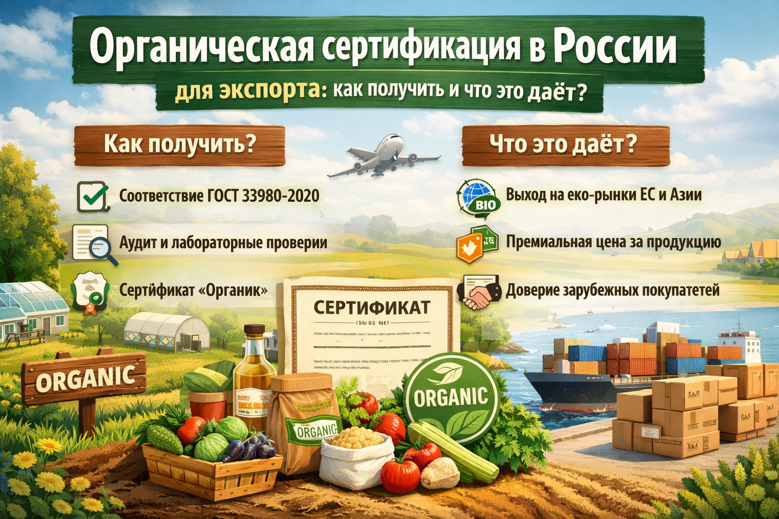 Органическая сертификация в России для экспорта: как получить и что это даёт