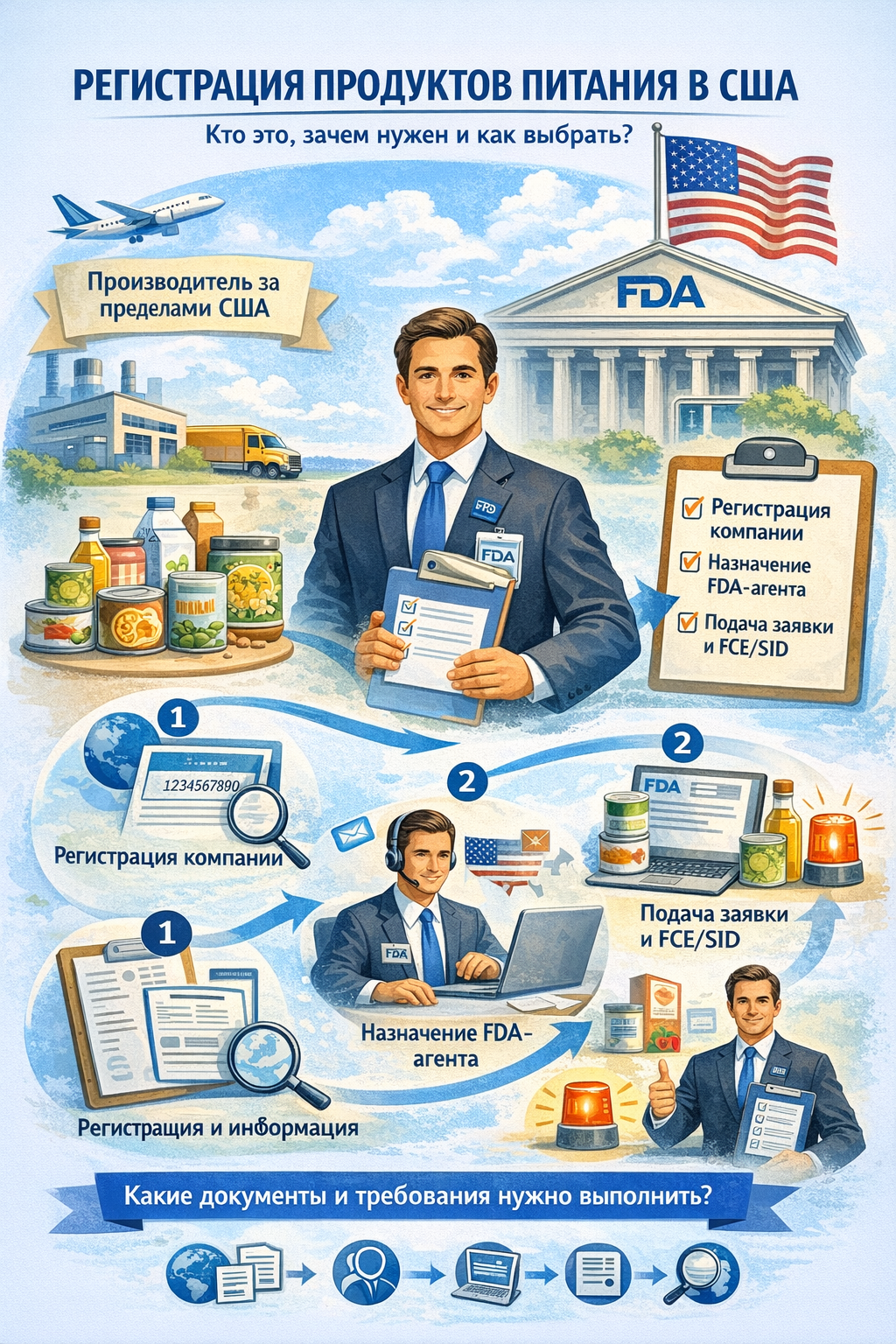 Регистрация продуктов питания в США — требования FDA и как не застрять на американской таможне
