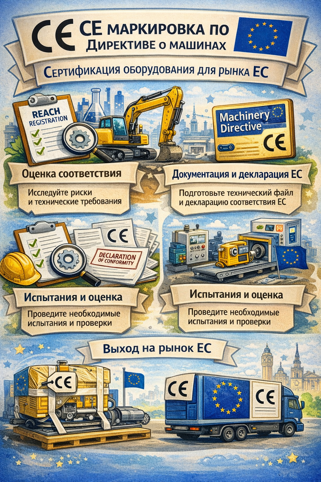 CE маркировка по Директиве о машинах — сертификация оборудования для рынка ЕС