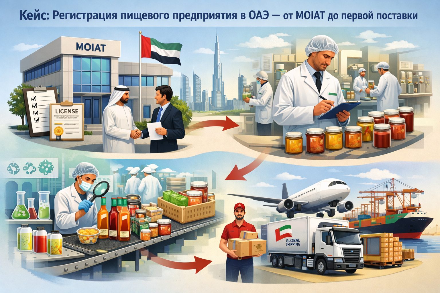 Регистрация пищевого предприятия в ОАЭ: MOIAT и FIRS