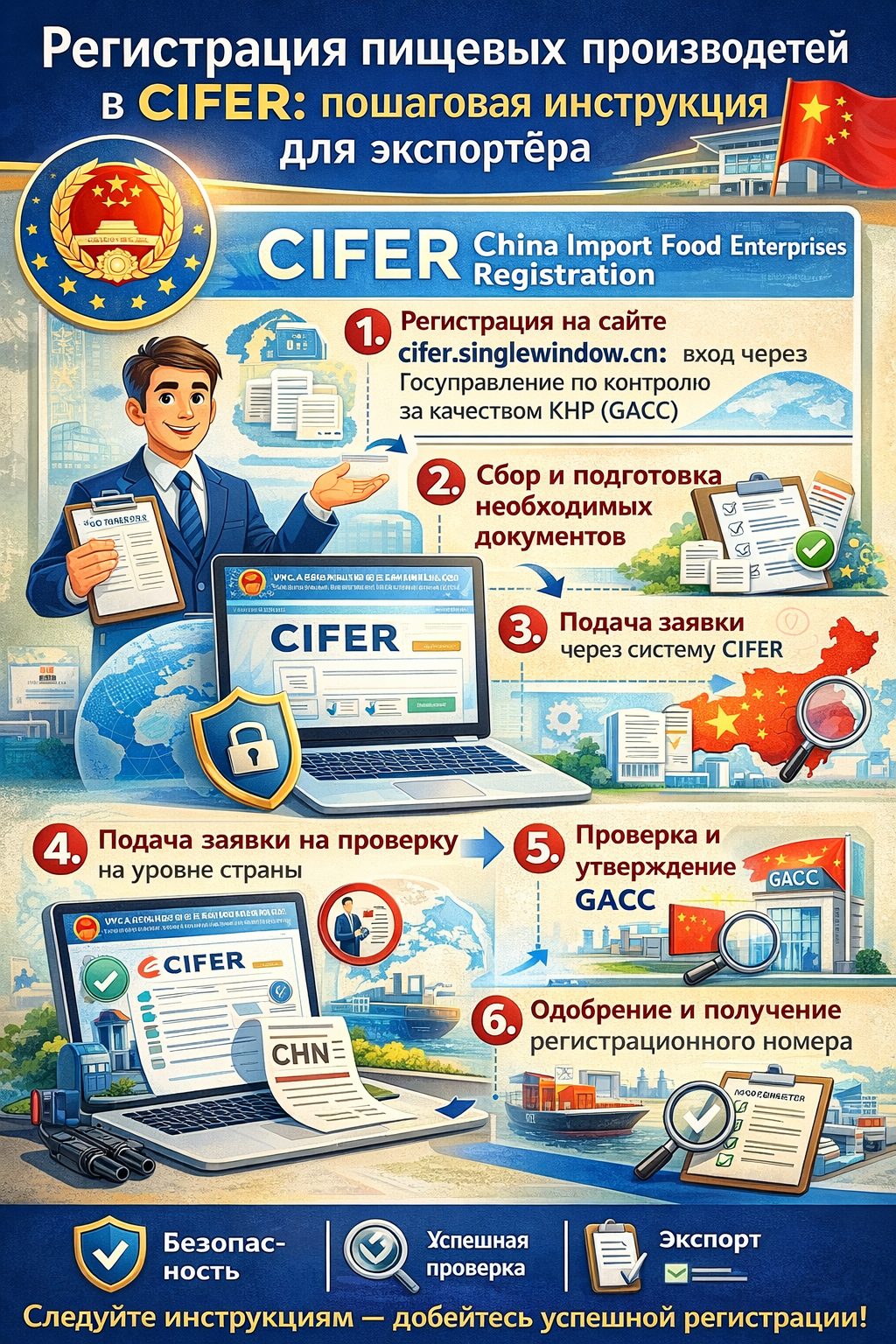 Регистрация пищевых производителей в CIFER: пошаговая инструкция для экспортёра