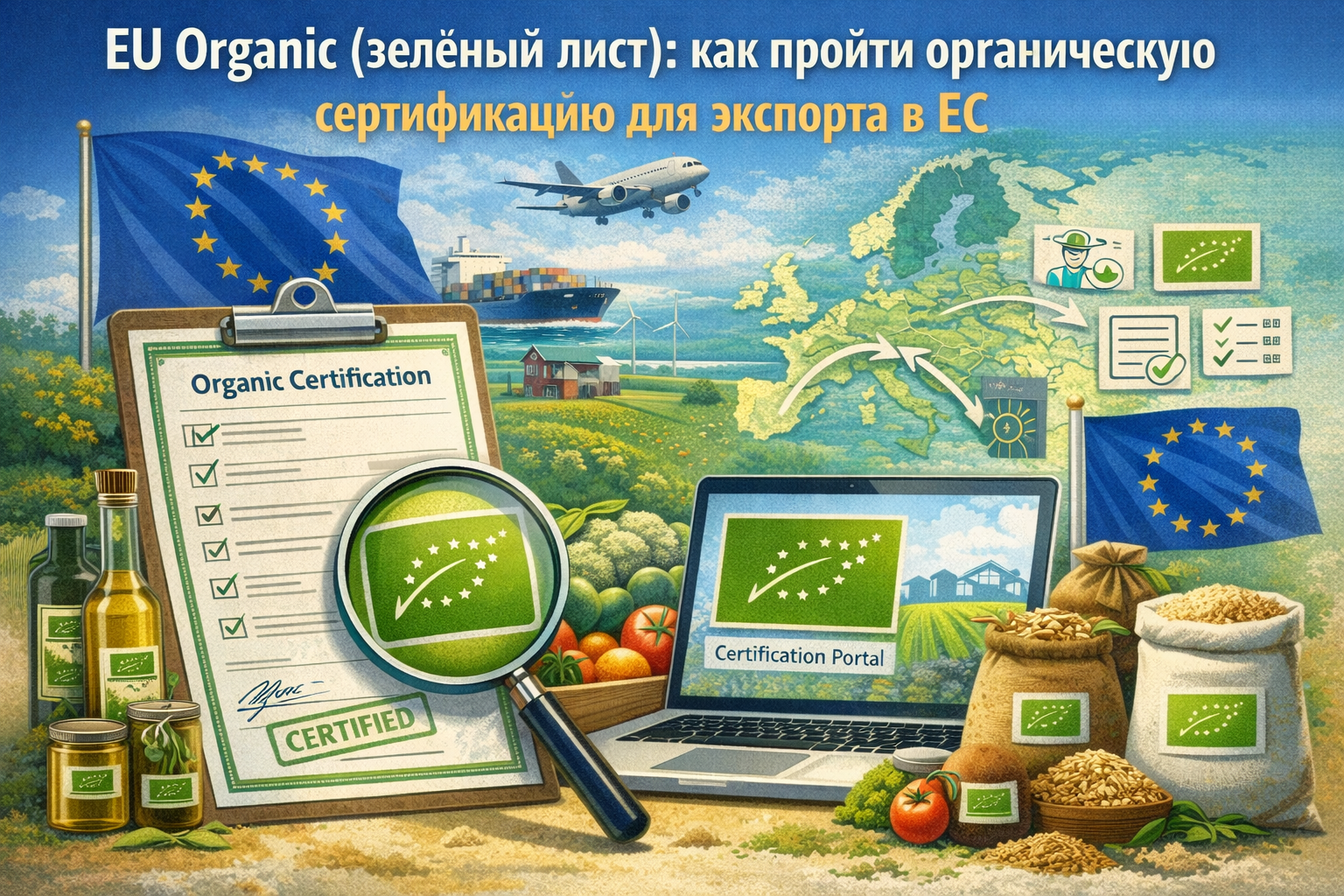 EU Organic (зелёный лист): органическая сертификация для экспорта в ЕС