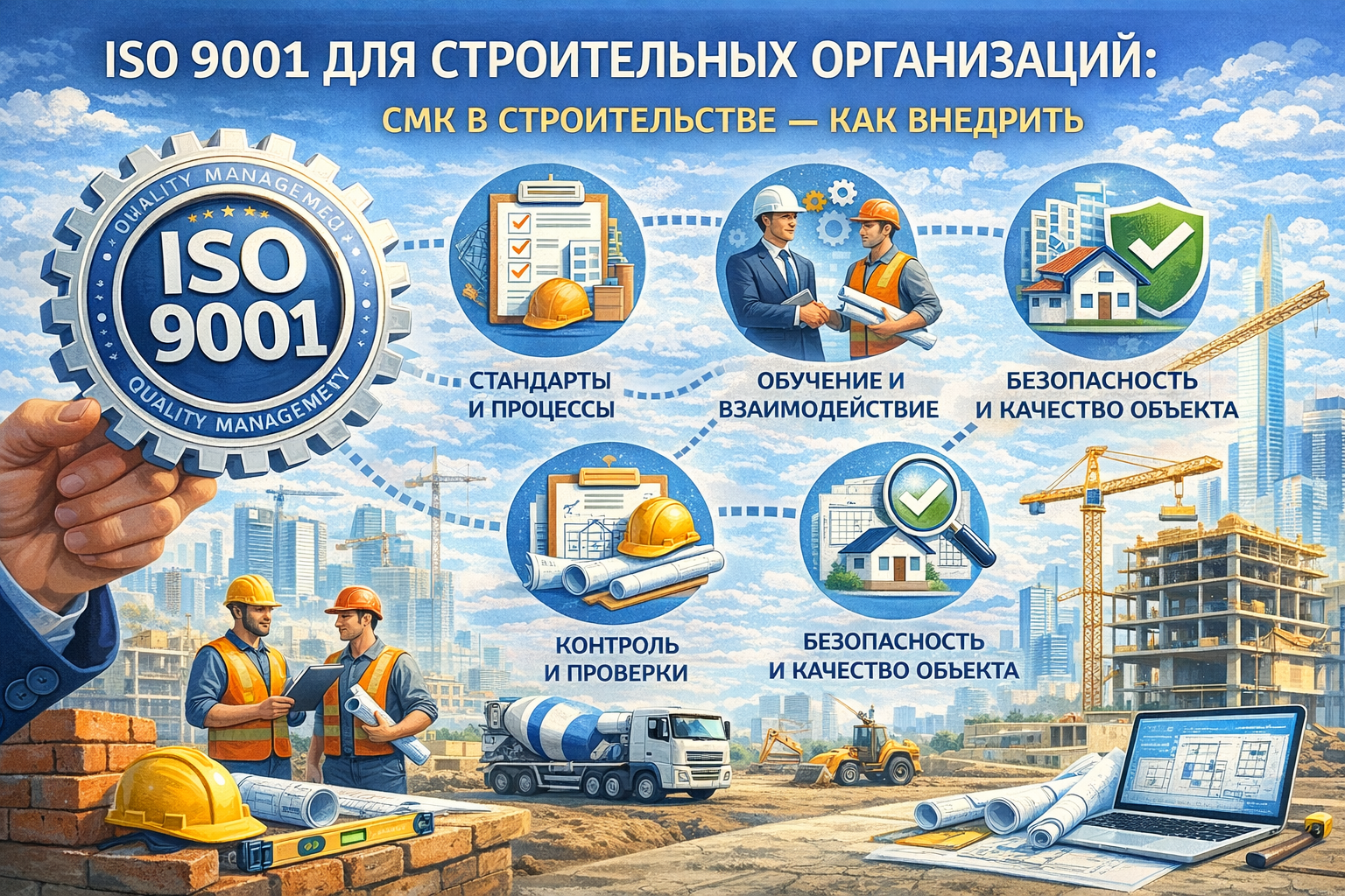 ISO 9001 для строительных организаций: СМК в строительстве — как внедрить