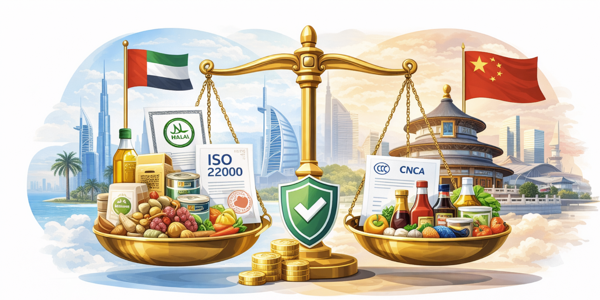 ОАЭ vs Китай — выбор направления экспорта пищевой продукции с точки зрения сертификации