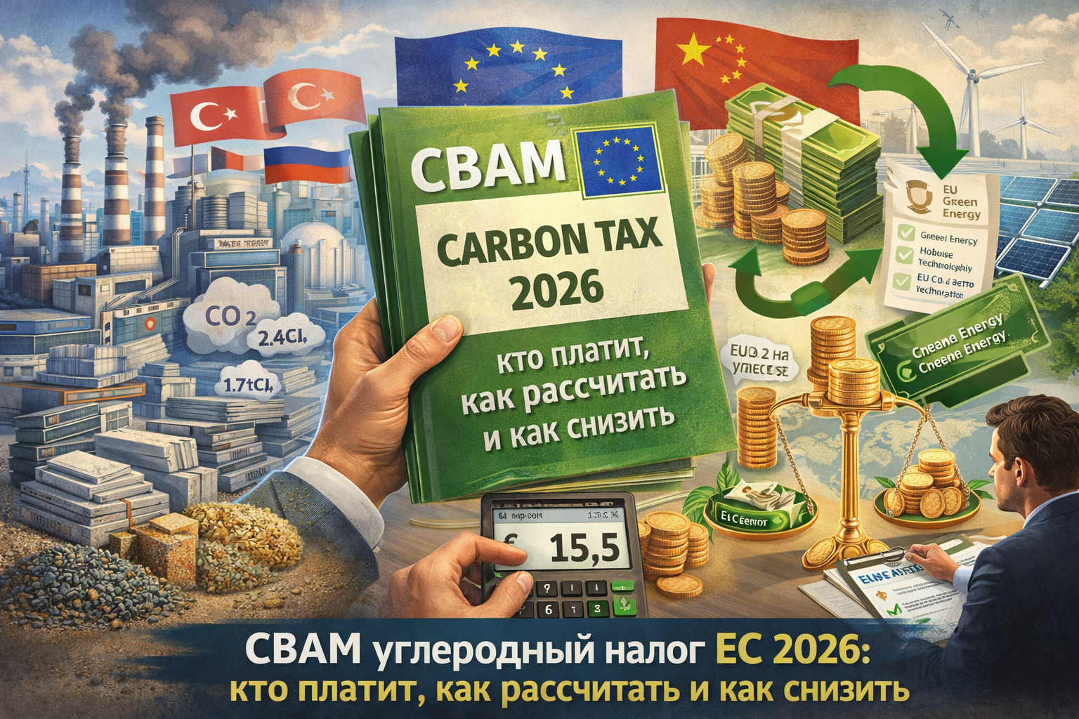 CBAM углеродный налог ЕС 2026: расчёт, оплата, снижение затрат