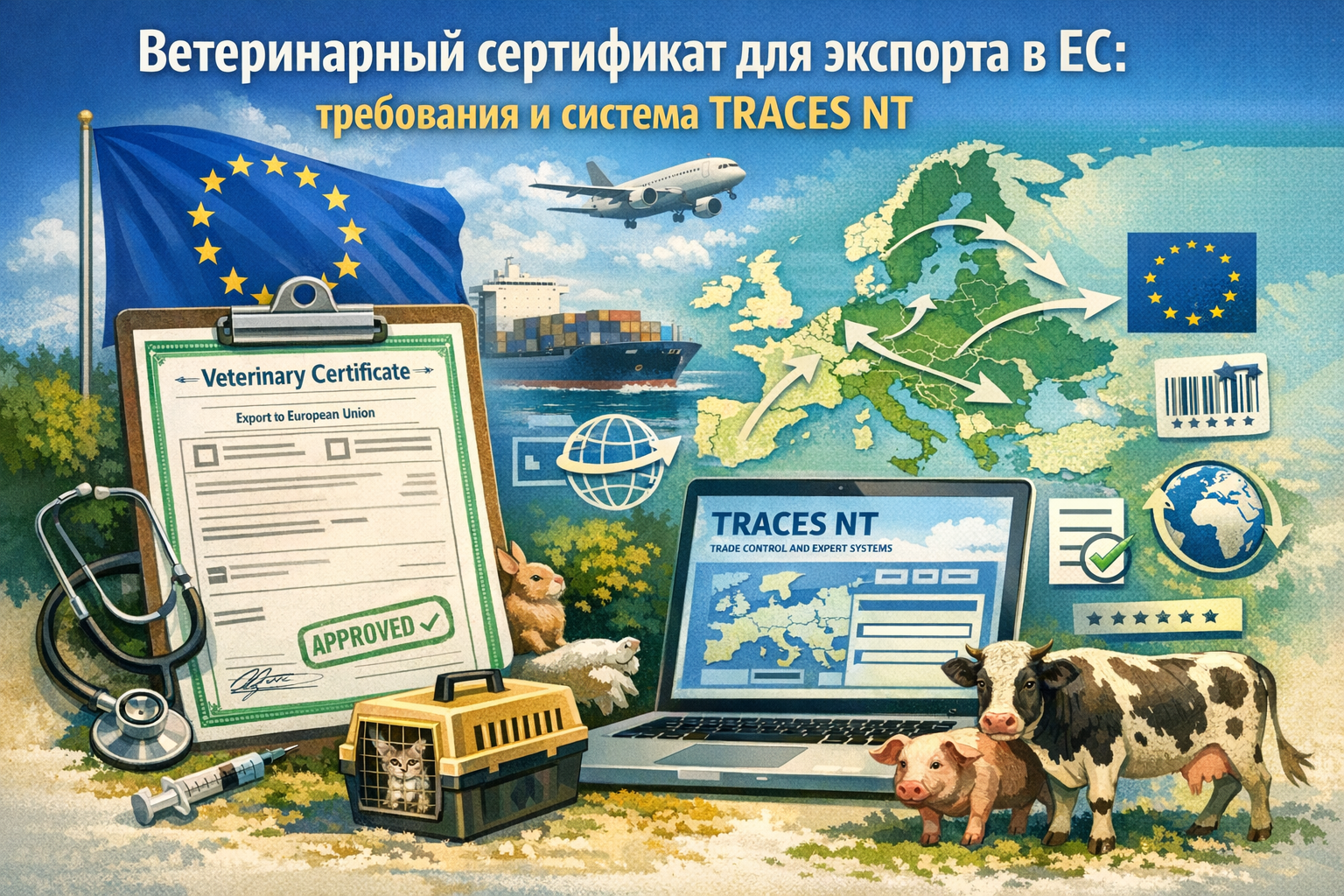 Ветеринарный сертификат для экспорта в ЕС: требования и система TRACES NT