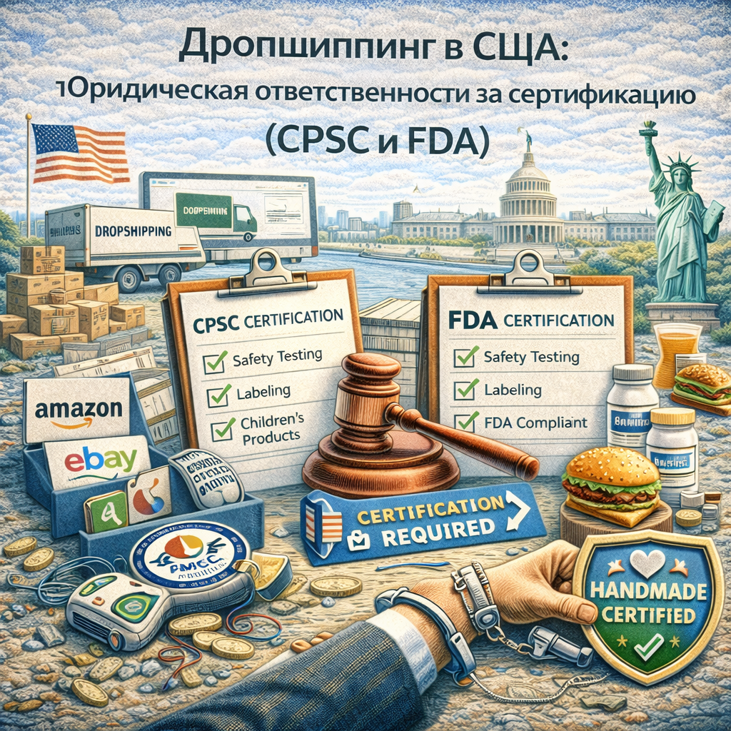 Дропшиппинг в США: Юридическая ответственность за сертификацию (CPSC и FDA)