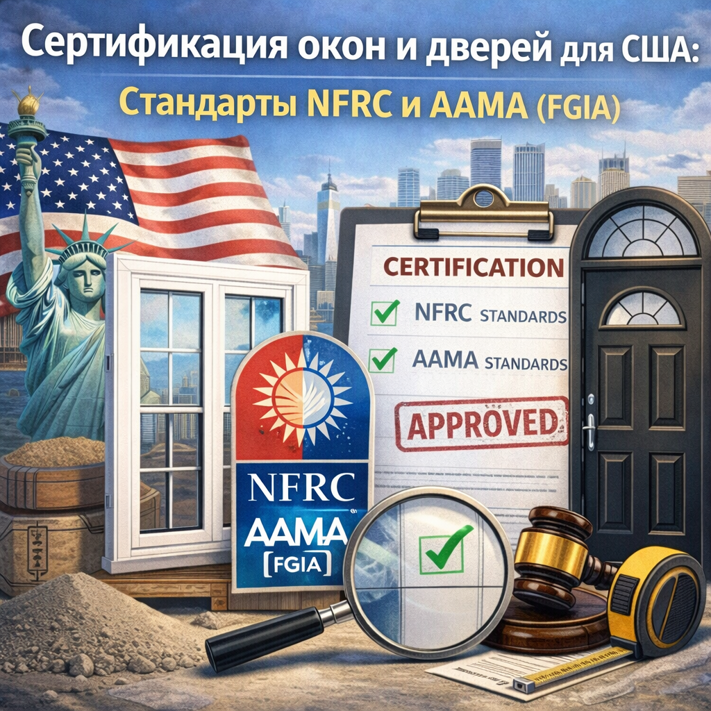 Сертификация окон и дверей для США: Стандарты NFRC и AAMA (FGIA)
