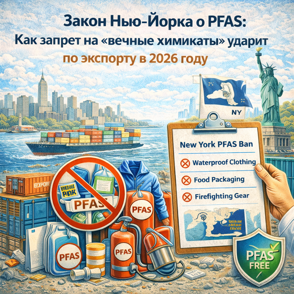 Закон Нью-Йорка о PFAS: Как запрет на «вечные химикаты» ударит по экспорту в 2026 году