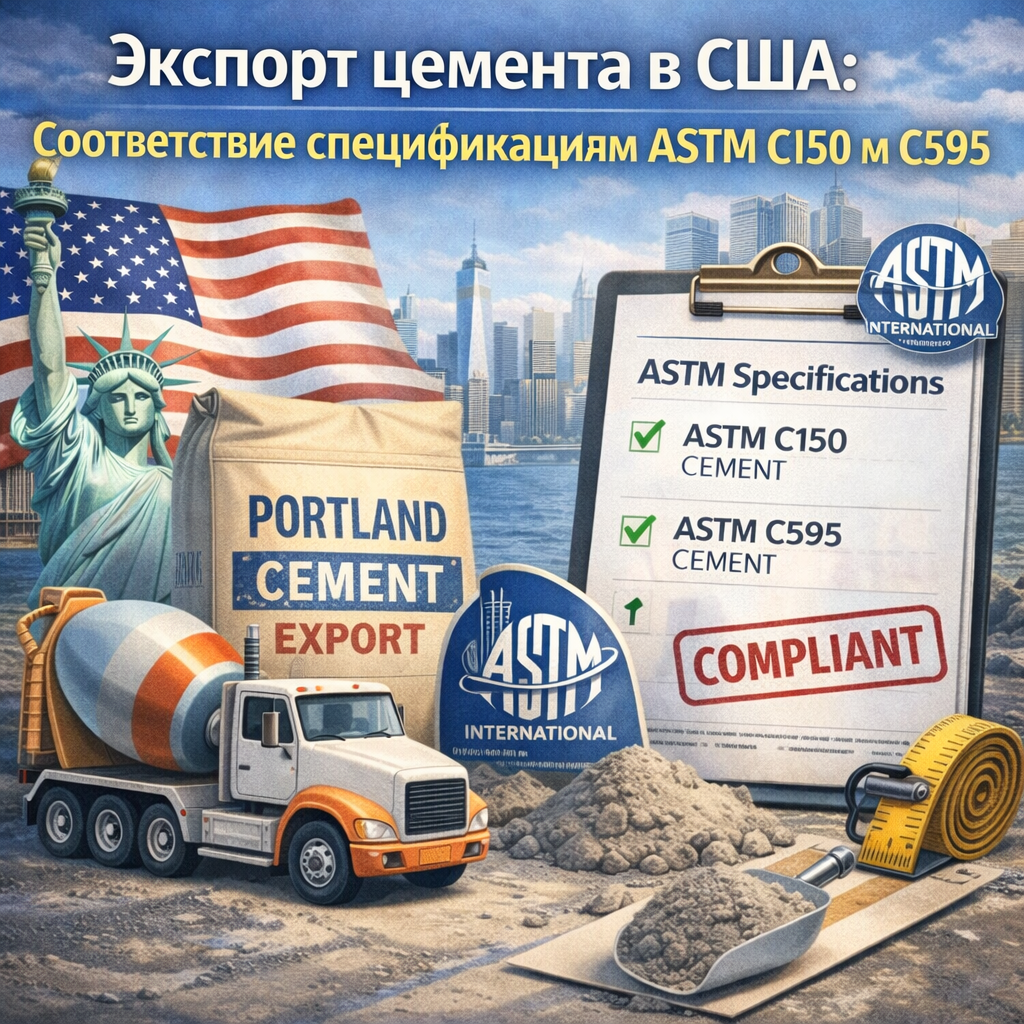 Экспорт цемента в США: Соответствие спецификациям ASTM C150 и C595