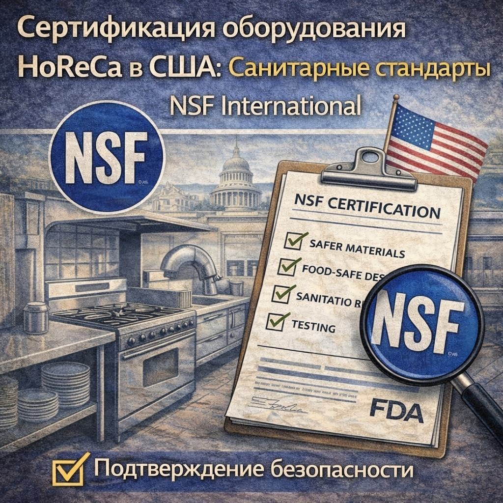 Сертификация оборудования HoReCa в США: Санитарные стандарты NSF International