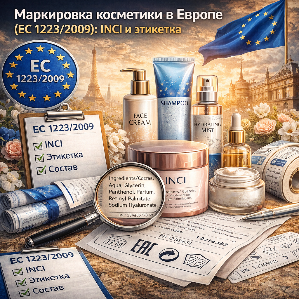 Маркировка косметики в Европе (ЕС 1223/2009): INCI и этикетка