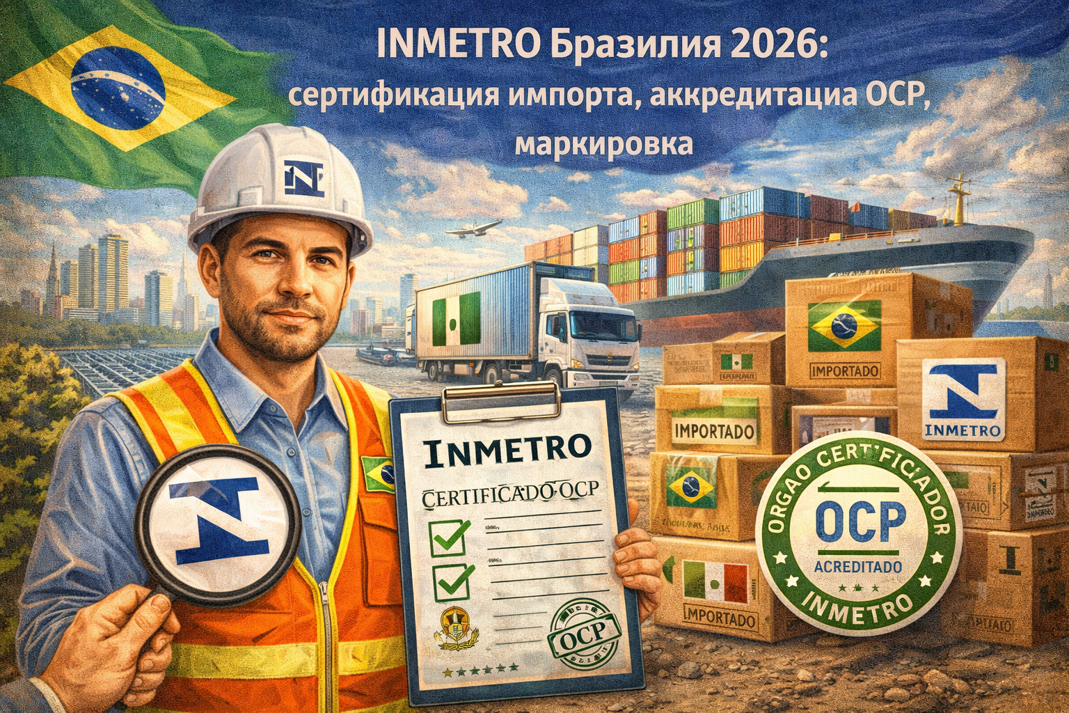 INMETRO Бразилия 2026: сертификация импорта, аккредитация OCP, маркировка
