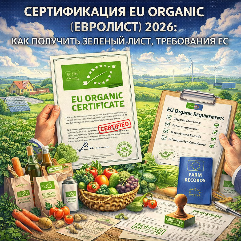 Сертификация EU Organic (Евролист) 2026: как получить зеленый лист, требования ЕС