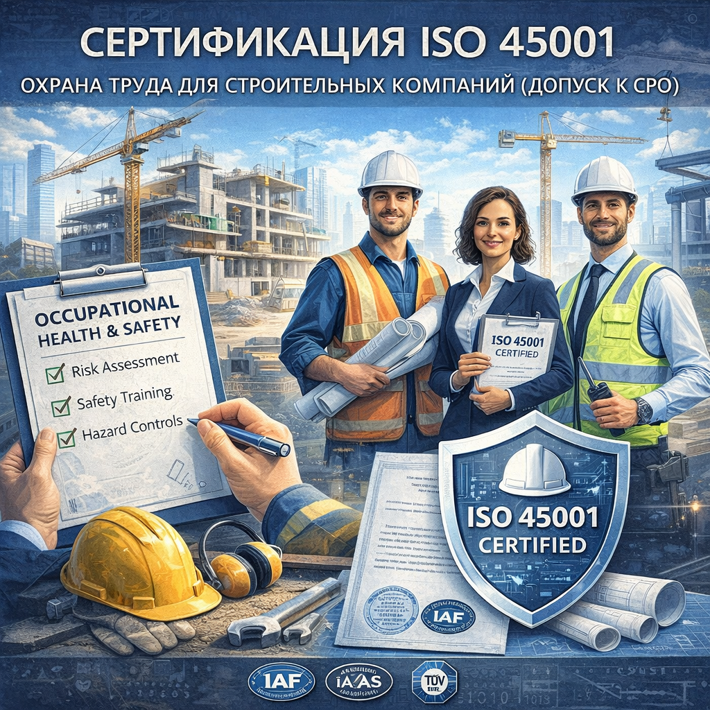 Сертификация ISO 45001: охрана труда для строительных компаний (допуск к СРО)