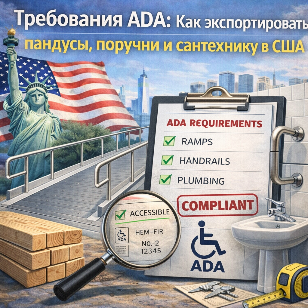 Требования ADA: Как экспортировать пандусы, поручни и сантехнику в США