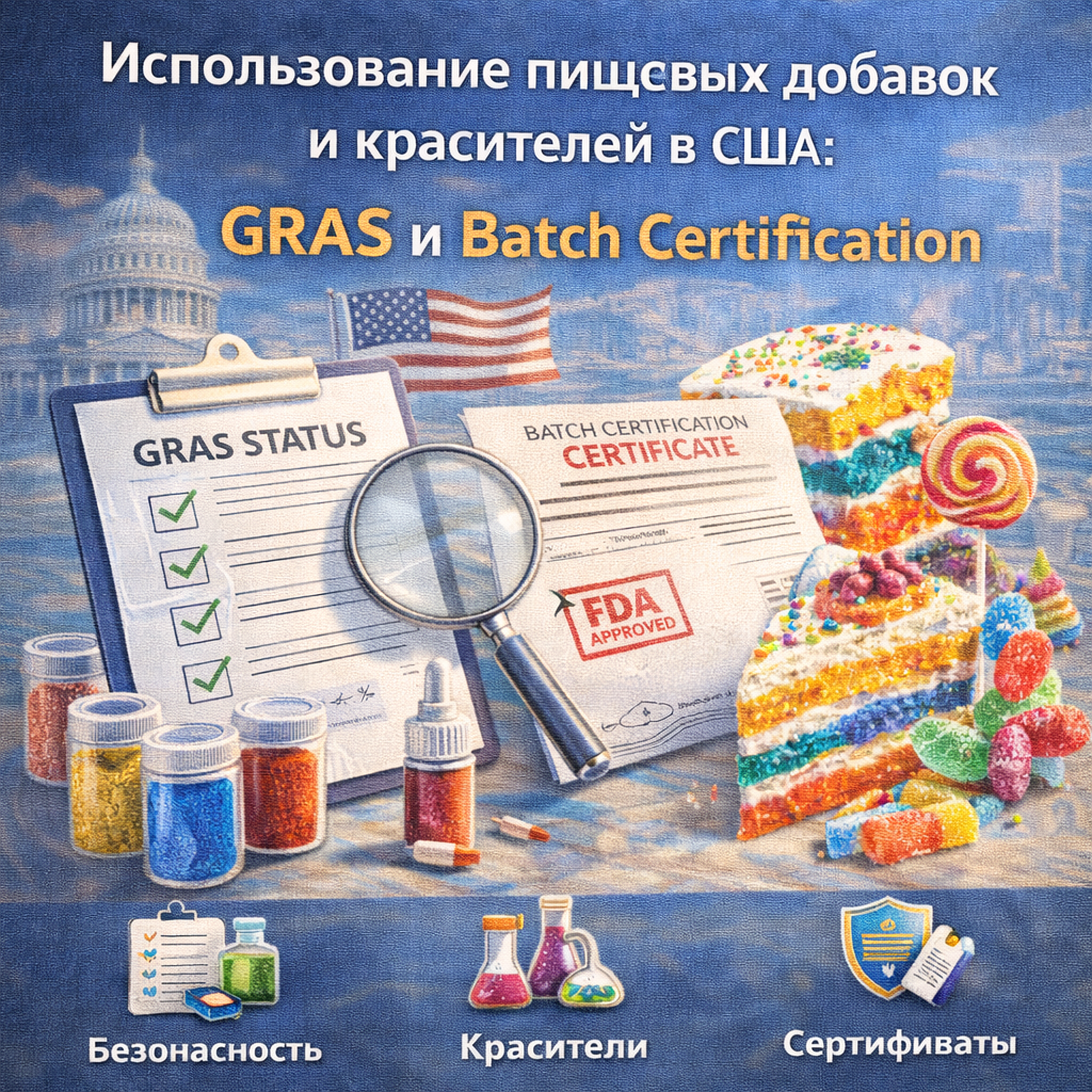 Использование пищевых добавок и красителей в США: GRAS и Batch Certification
