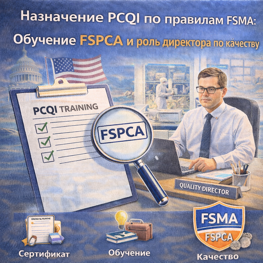 Назначение PCQI по правилам FSMA: Обучение FSPCA и роль директора по качеству