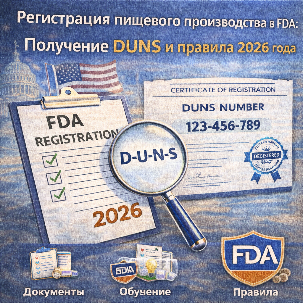 Регистрация пищевого производства в FDA: Получение DUNS и правила 2026 года