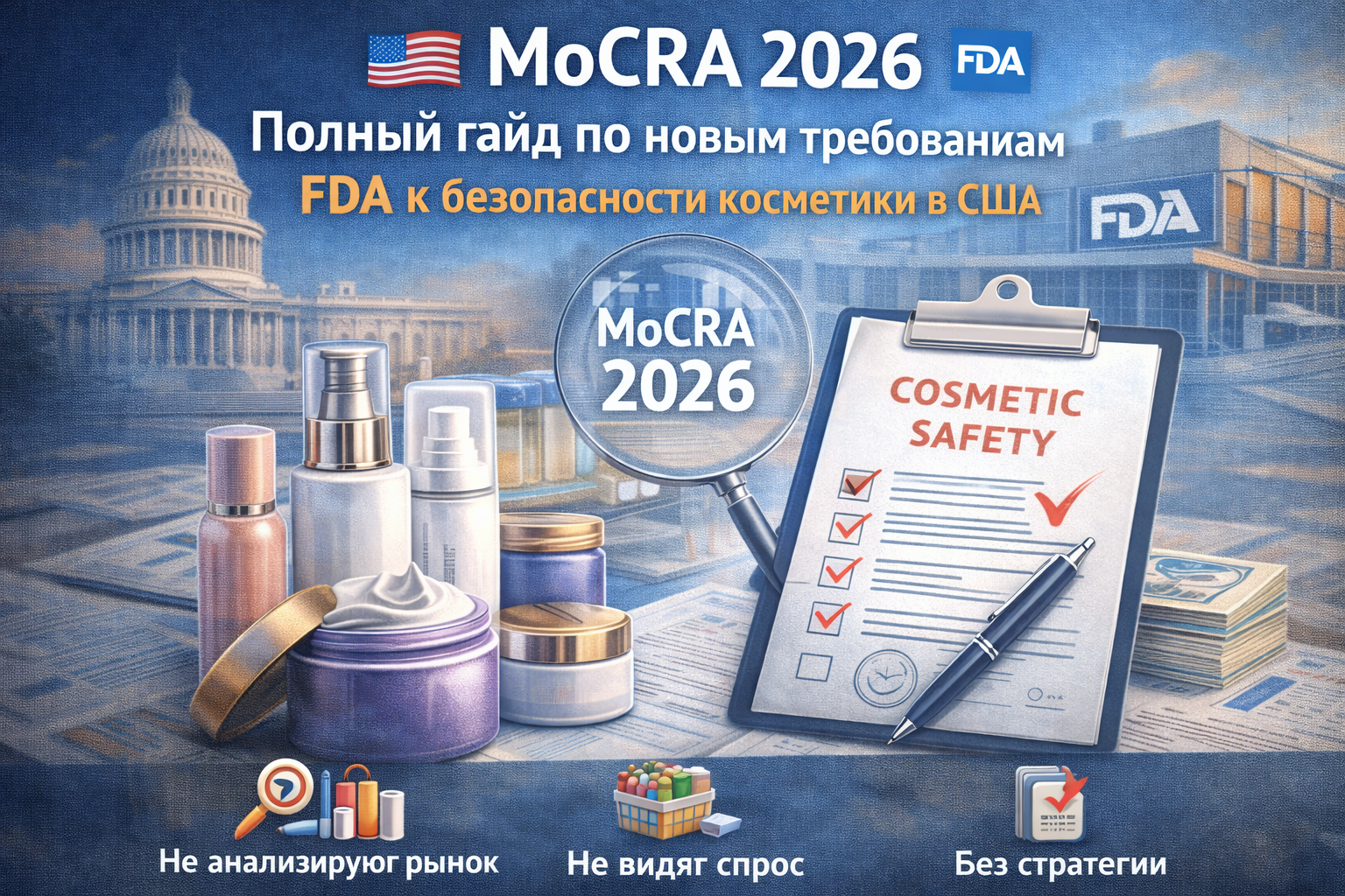 MoCRA 2026: Полный гайд по новым требованиям FDA к безопасности косметики в США