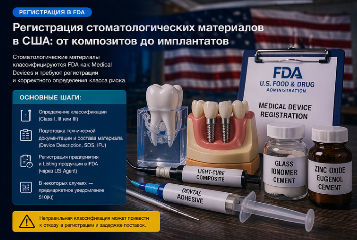 Регистрация стоматологических материалов в США: от композитов до имплантатов