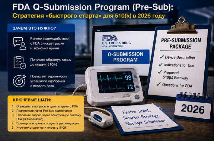 FDA Q-Submission Program (Pre-Sub): Стратегия «быстрого старта» для 510(k) в 2026 году