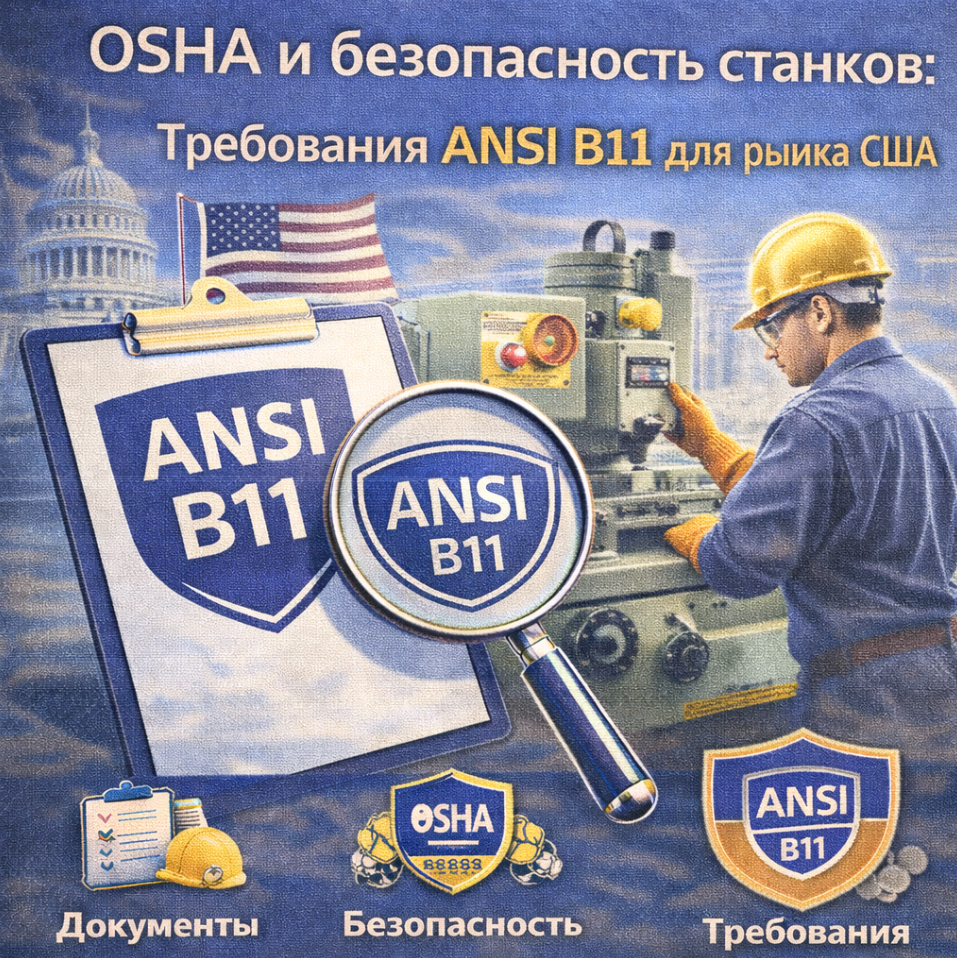OSHA и безопасность станков: Требования ANSI B11 для рынка США