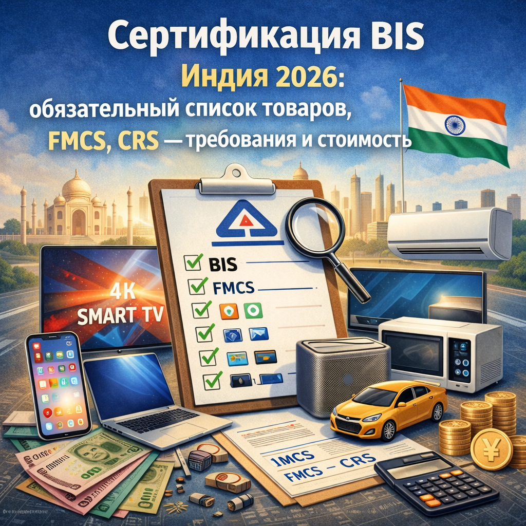 Сертификация BIS Индия 2026: обязательный список товаров, FMCS, CRS — требования и стоимость
