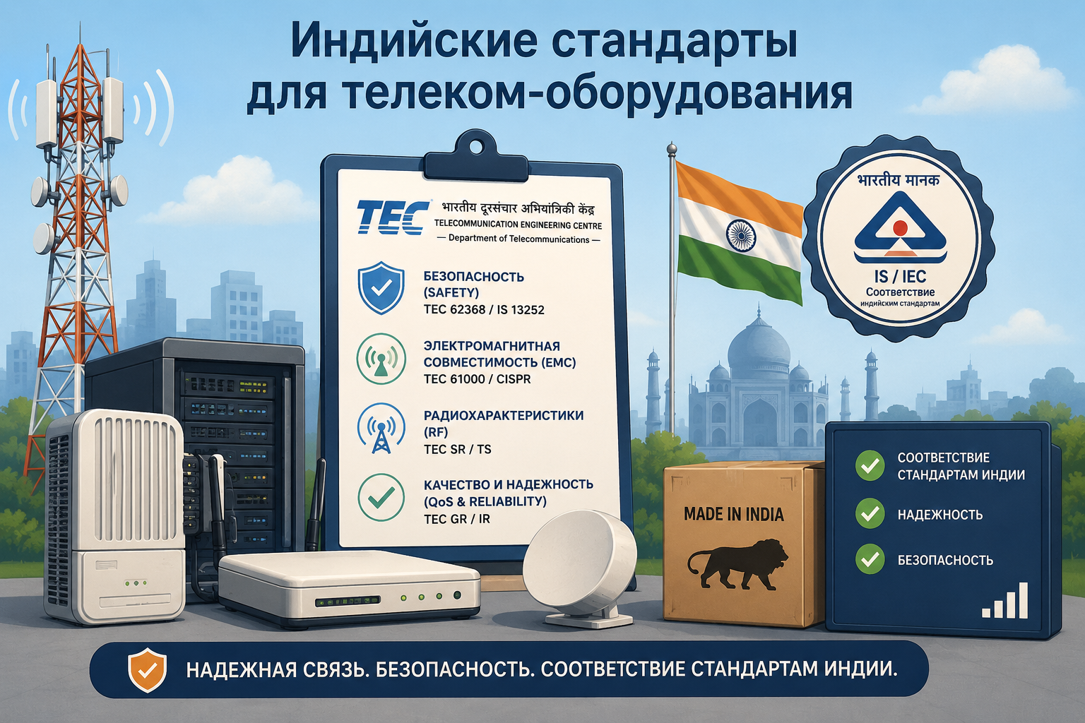 Сертификация телеком-оборудования для Индии: регламент TEC MTCTE, новые фазы и требования к безопасности в 2026 году
