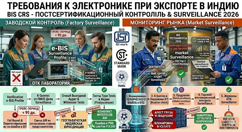 Требования к электронике при экспорте в Индию: регламент BIS CRS, стандарты MeitY и таможенный комплайенс в 2026 году