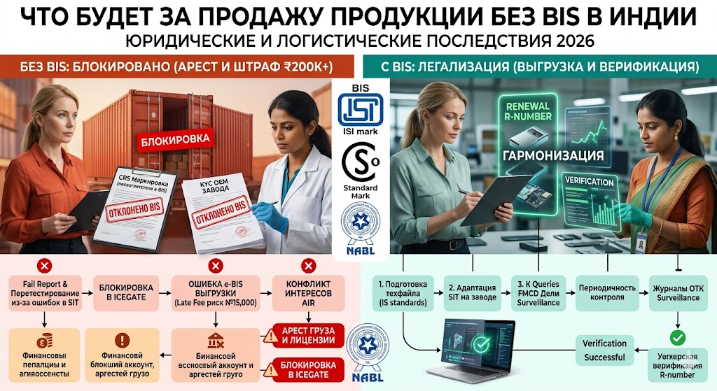 Последствия продажи продукции без сертификата BIS в Индии: штрафы, конфискация и уголовная ответственность в 2026 году