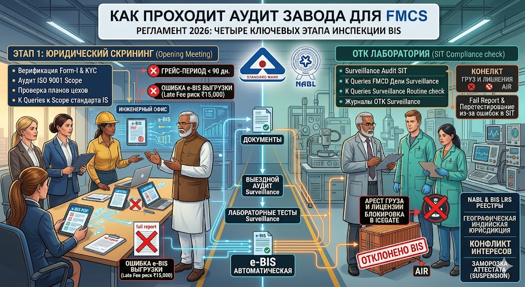 Как проходит аудит завода для FMCS: пошаговый регламент выездной инспекции BIS в 2026 году
