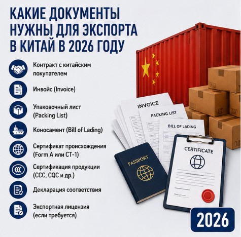 Какие документы нужны для экспорта в Китай в 2026 году