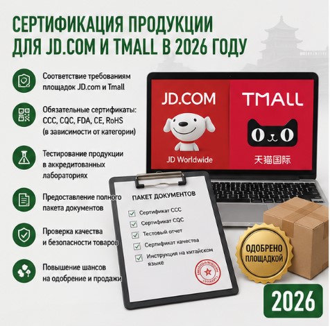 Сертификация продукции для JD.com и Tmall в 2026 году