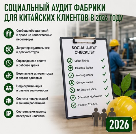 Социальный аудит фабрики для китайских клиентов в 2026 году