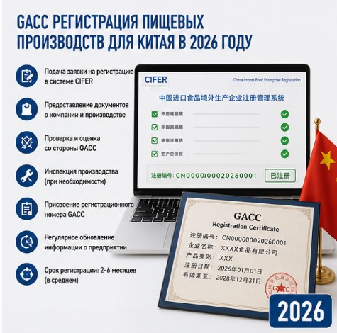 GACC регистрация пищевых производств для Китая в 2026 году