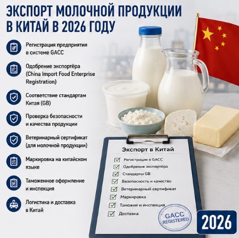 Экспорт молочной продукции в Китай в 2026 году