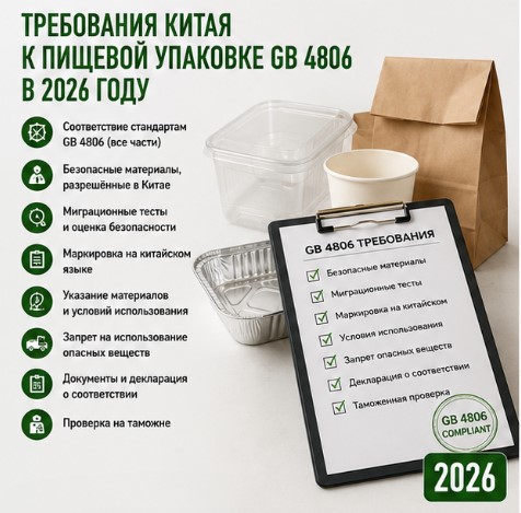 Требования Китая к пищевой упаковке GB 4806 в 2026 году